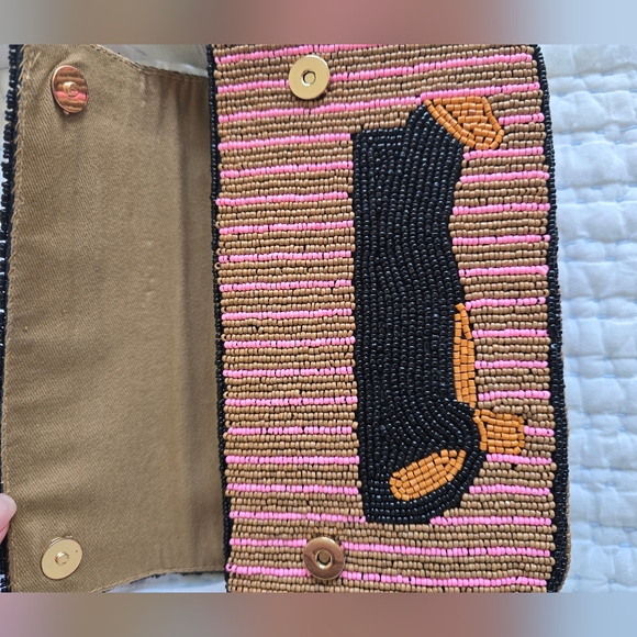 Anthropologie The Fiona Beaded Bag Dachshund Weiner Dog Rare Limited Handbag NEW - Picture 4 of 13